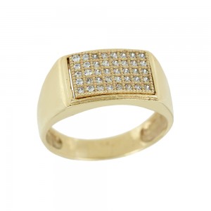 Ring Sevalie Yellow gold K14 with semiprecious crystals Code 009086