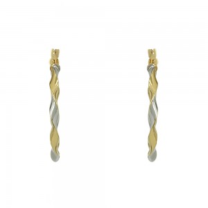 Earring rings Yellow and white gold K14 Code 009222