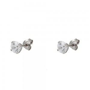 Earrings White gold K14 with semiprecious stone Code 009289