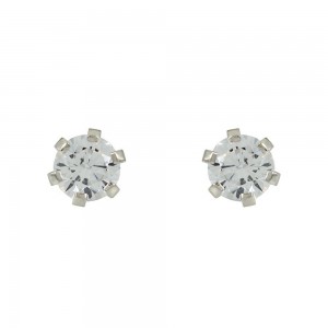 Earrings White gold K14 with semiprecious stone Code 009290