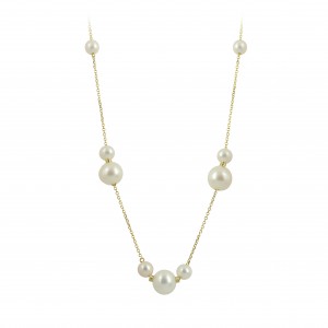 Necklace Yellow gold K14 with pearl Code 009306