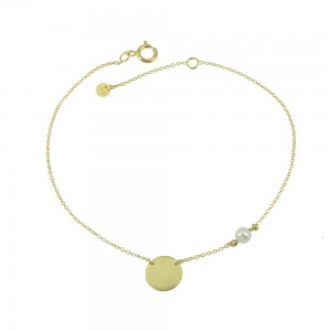 Bracelet Yellow gold K14 with pearls Code 009362