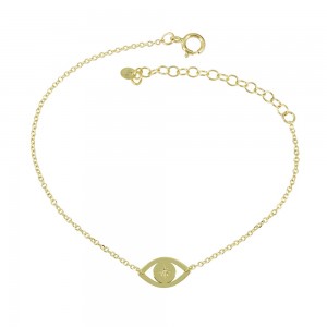 Bracelet Eye shape Yellow gold K14 with diamond Code 009365