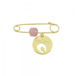 Jewelery brooch for girl Horseshoe Yellow gold K14 Code 009373