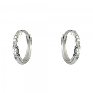 50mm=2" X 2mm Diamond Cut Round Hoop Earrings Real 925 Sterling Silver 3.90gr 