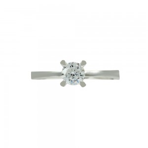 Solitaire ring White gold K14 with semiprecious stone Code 009415