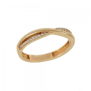 Ring Pink gold K14 with semiprecious crystals Code 009416