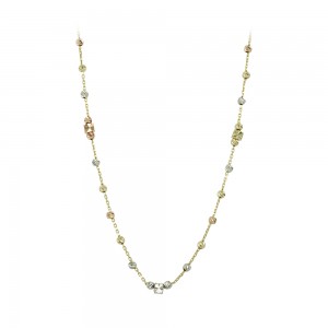 Necklace Yellow, pink and white gold K14 Code 009581
