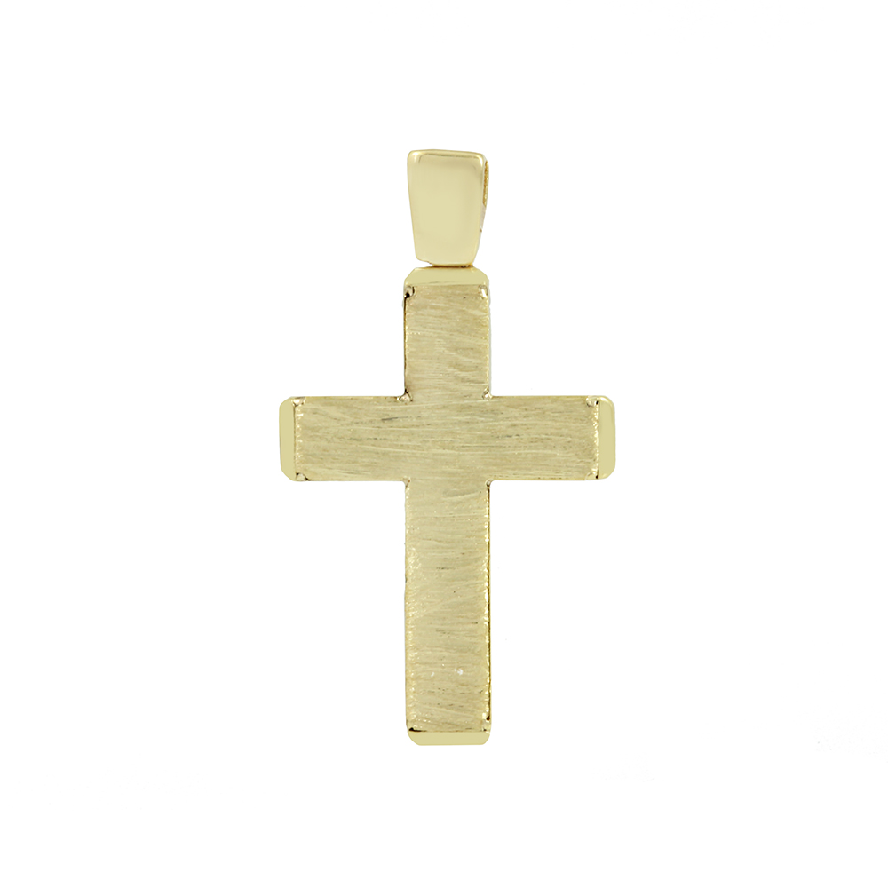 Women’s cross Yellow gold K14 with semiprecious crystals Code 010668