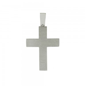 Αντρικός σταυρός Λευκός χρυσός K14 Κωδικός 010699