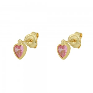 Earrings for baby girl Heart Yellow gold K14 Code 010835