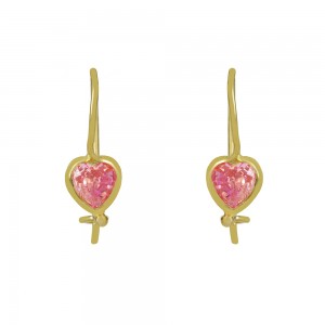 Earrings for baby girl Heart Yellow gold K14 Code 010841