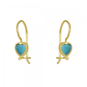 Earrings for baby girl Heart Yellow gold K14 Code 010842