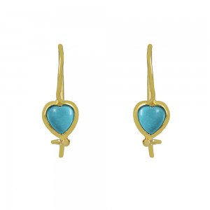 Earrings for baby girl Heart Yellow gold K14 Code 010842