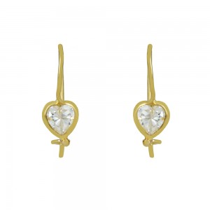 Earrings for baby girl Heart Yellow gold K14 Code 010843