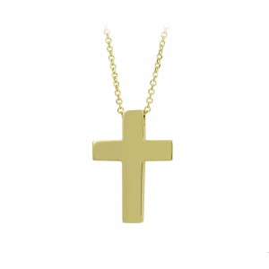 Cross with chain, Yellow gold K14 Code 010850