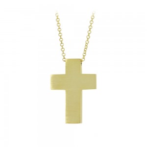 Cross with chain, Yellow gold K14 Code 010851