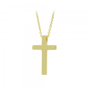Cross with chain, Yellow gold K14 Code 010852