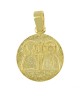 Christian pendant Yellow gold K14 with semiprecious crystals Code 010862