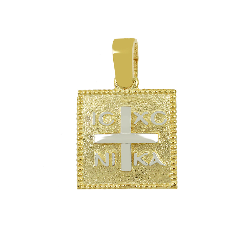 Christian pendant Yellow and white gold K14 Code 010863