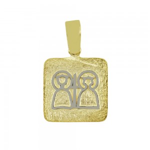 Christian pendant Yellow and white gold K14 Code 010864