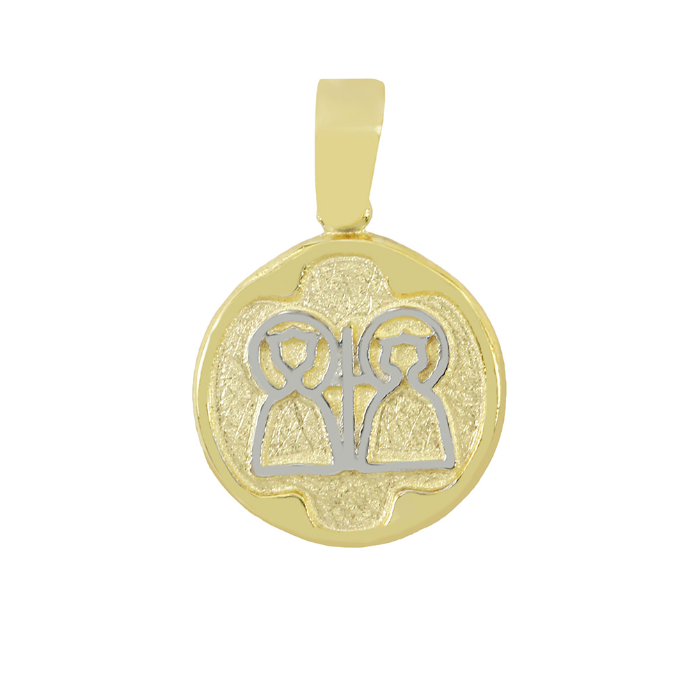 Christian pendant Yellow and white gold K14 Code 010868