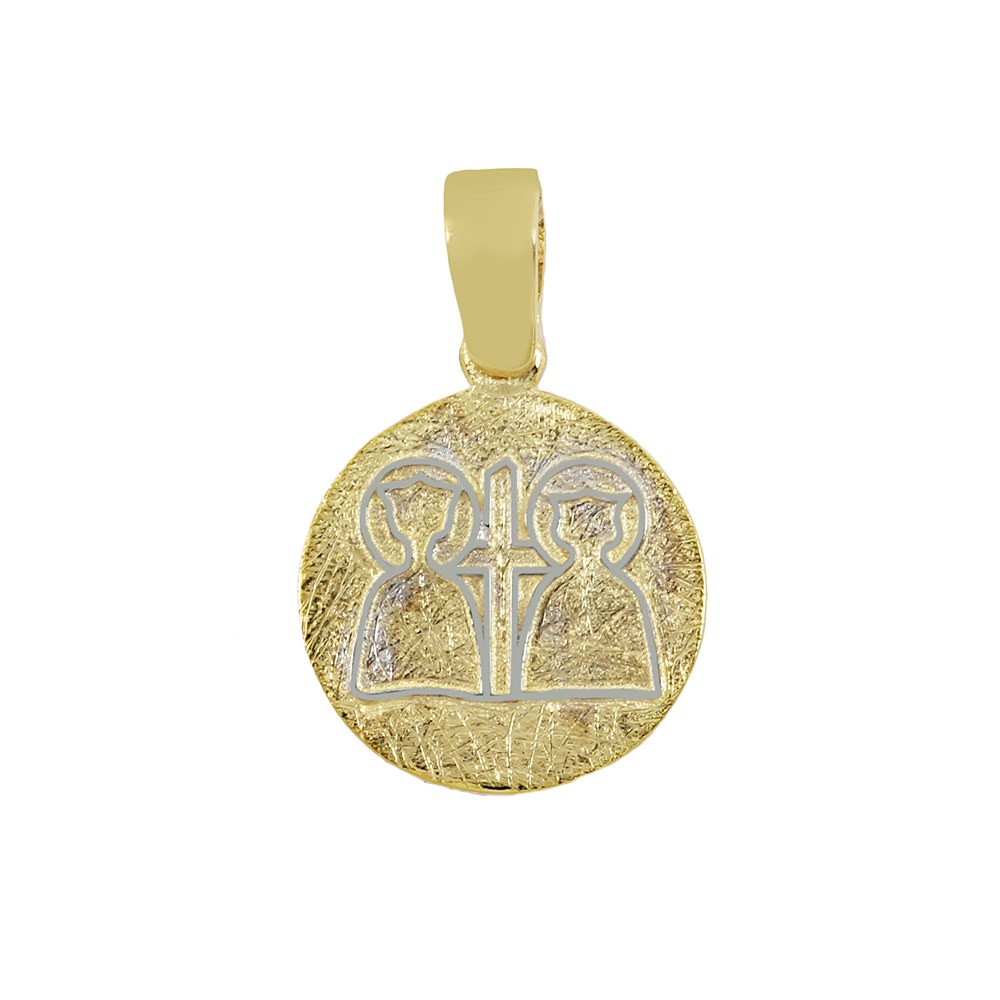 Christian pendant Yellow and white gold K14 Code 010869