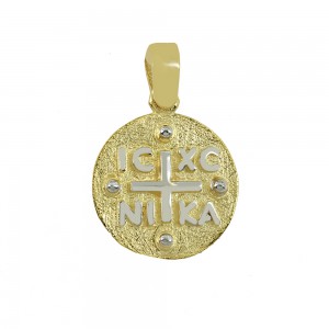 Christian pendant Yellow and white gold K14 Code 010870