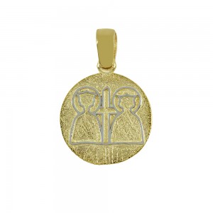 Christian pendant Yellow and white gold K14 Code 010870