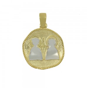 Christian pendant Yellow and white gold K14 Code 010871