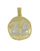 Christian pendant Yellow and white gold K14 Code 010871