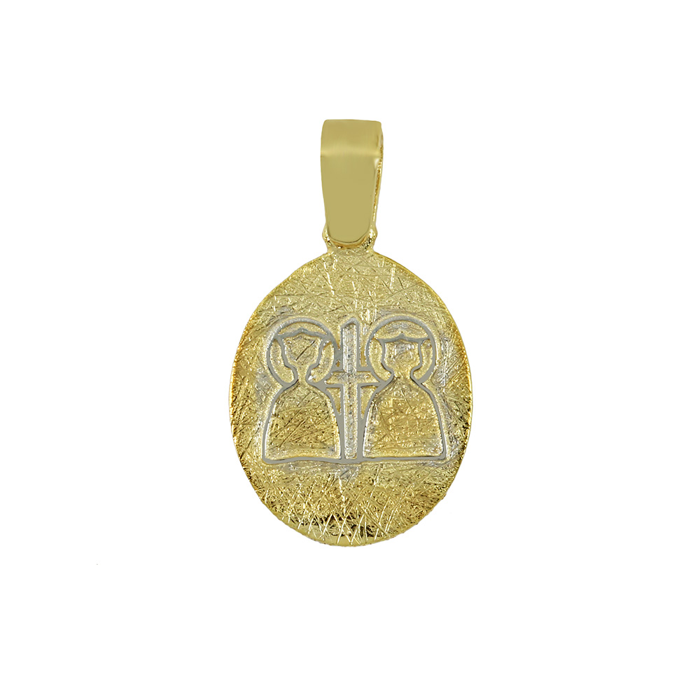 Christian pendant Yellow and white gold K14 Code 010872
