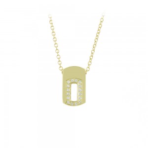 Necklace Yellow gold K14 with diamonds Code 010964