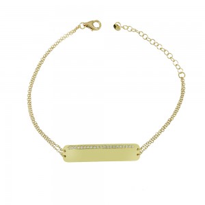 Bracelet Yellow gold K14 with diamonds Code 010972