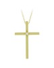 Γυναικείος σταυρός με αλυσίδα, Κίτρινος χρυσός Κ14 με διαμάντι Κωδικός 010974