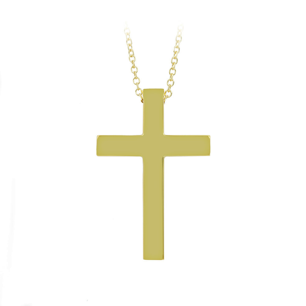Cross with chain, Yellow gold K14 Code 010976