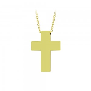 Cross with chain, Yellow gold K14 Code 010977