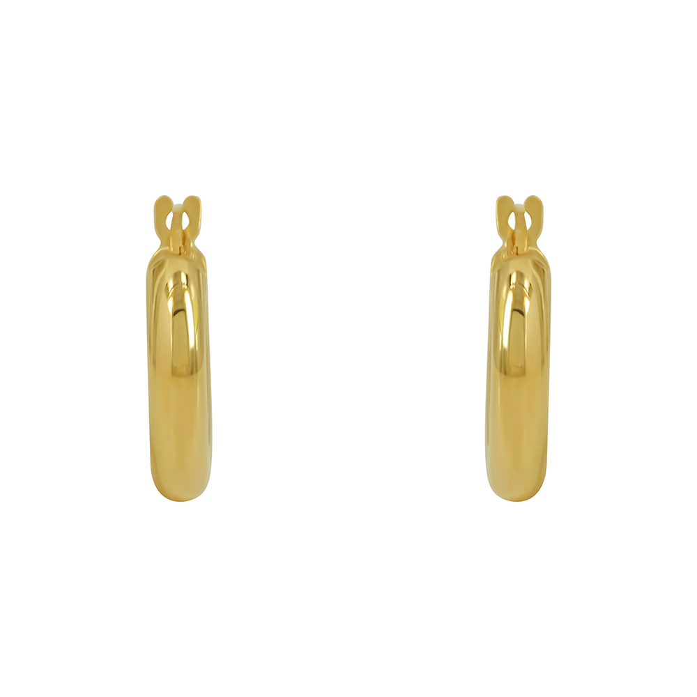 Σκουλαρίκια κρίκοι Κίτρινος χρυσός Κ14 Κωδικός 011074