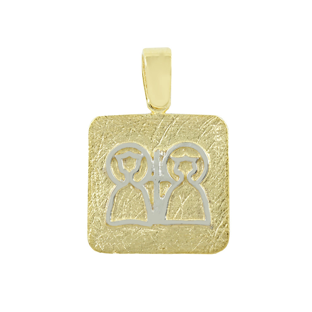Christian pendant Yellow and white gold K14 Code 011302