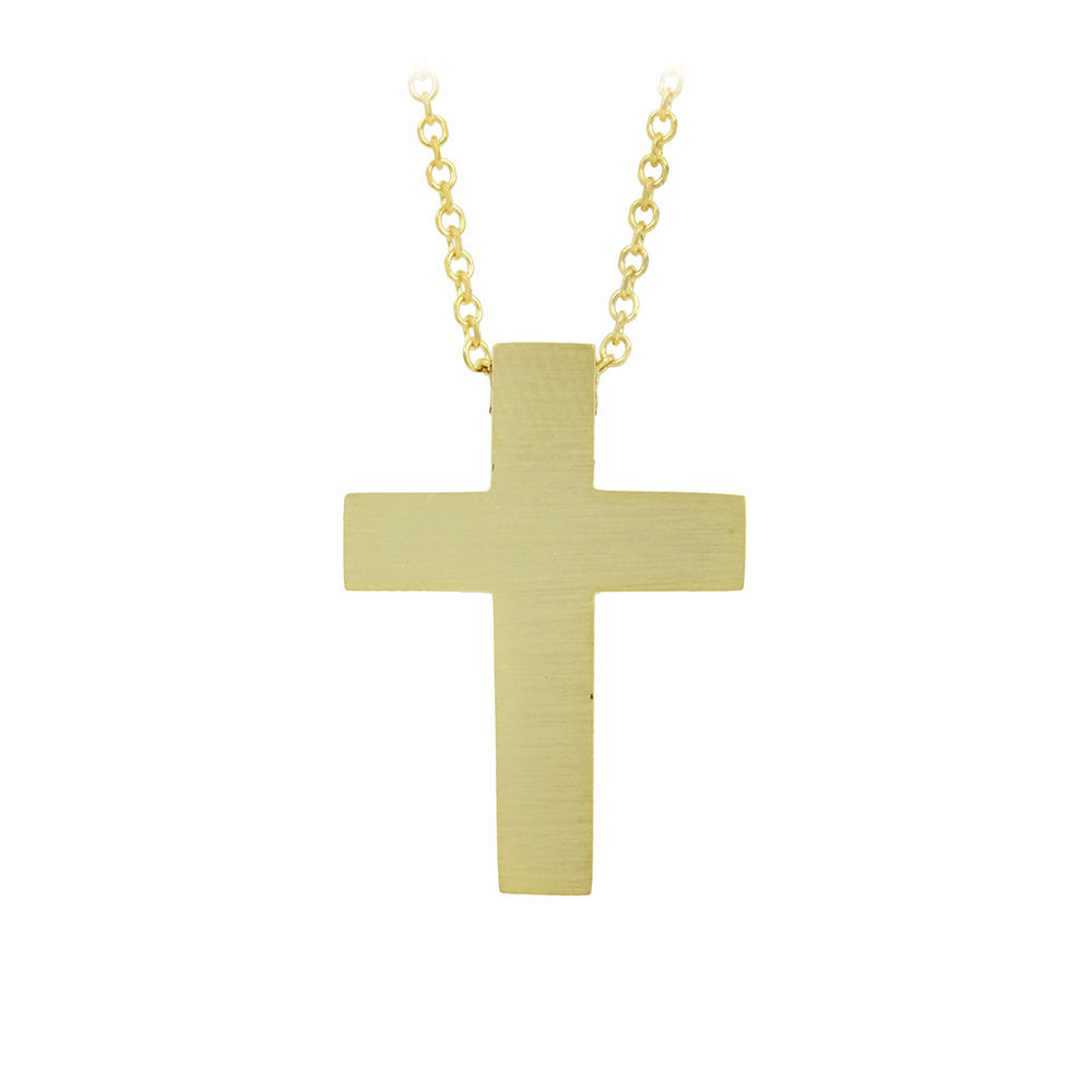 Cross with chain, Yellow gold K14 Code 011311