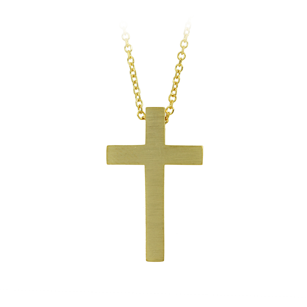 Σταυρός με αλυσίδα, Κίτρινος χρυσός Κ14 Κωδικός 011312