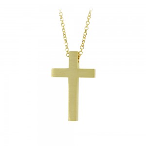Cross with chain, Yellow gold K14 Code 011312