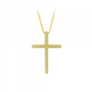 Cross with chain, Yellow gold K14 Code 011313