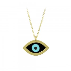 Necklace Eye shape Yellow gold K14 with Corian Code 011331