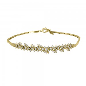 Bracelet  Yellow gold K14 with semiprecious stones Code 011500