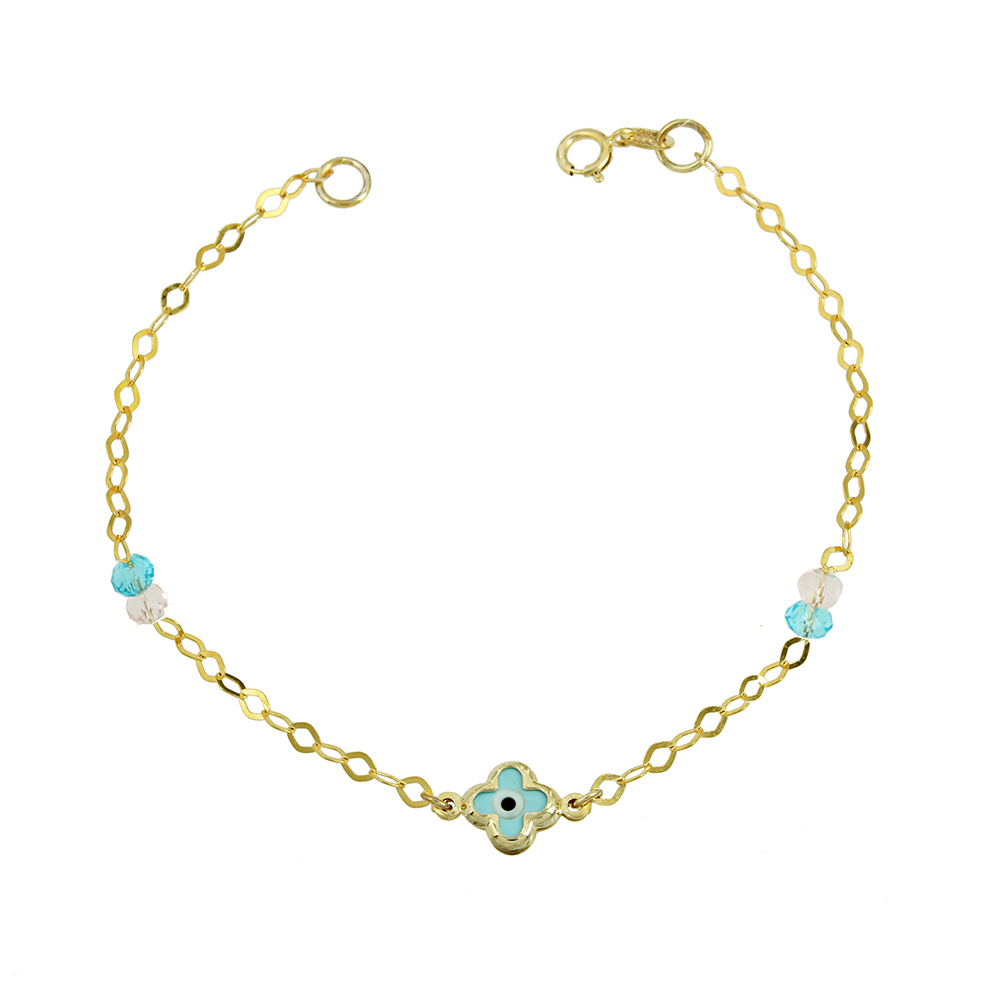 Bracelet for baby Eye motif Yellow gold K14 Code 011532