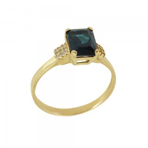 Ring Yellow gold K14 with semiprecious stones Code 011552