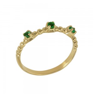 Ring Yellow gold K14 with semiprecious stones Code 011555