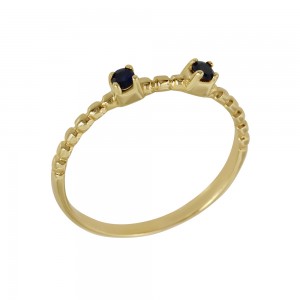 Ring Yellow gold K14 with semiprecious stones Code 011557