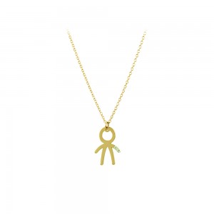 Necklace Boy shape Yellow gold K14 with diamond Code 011610